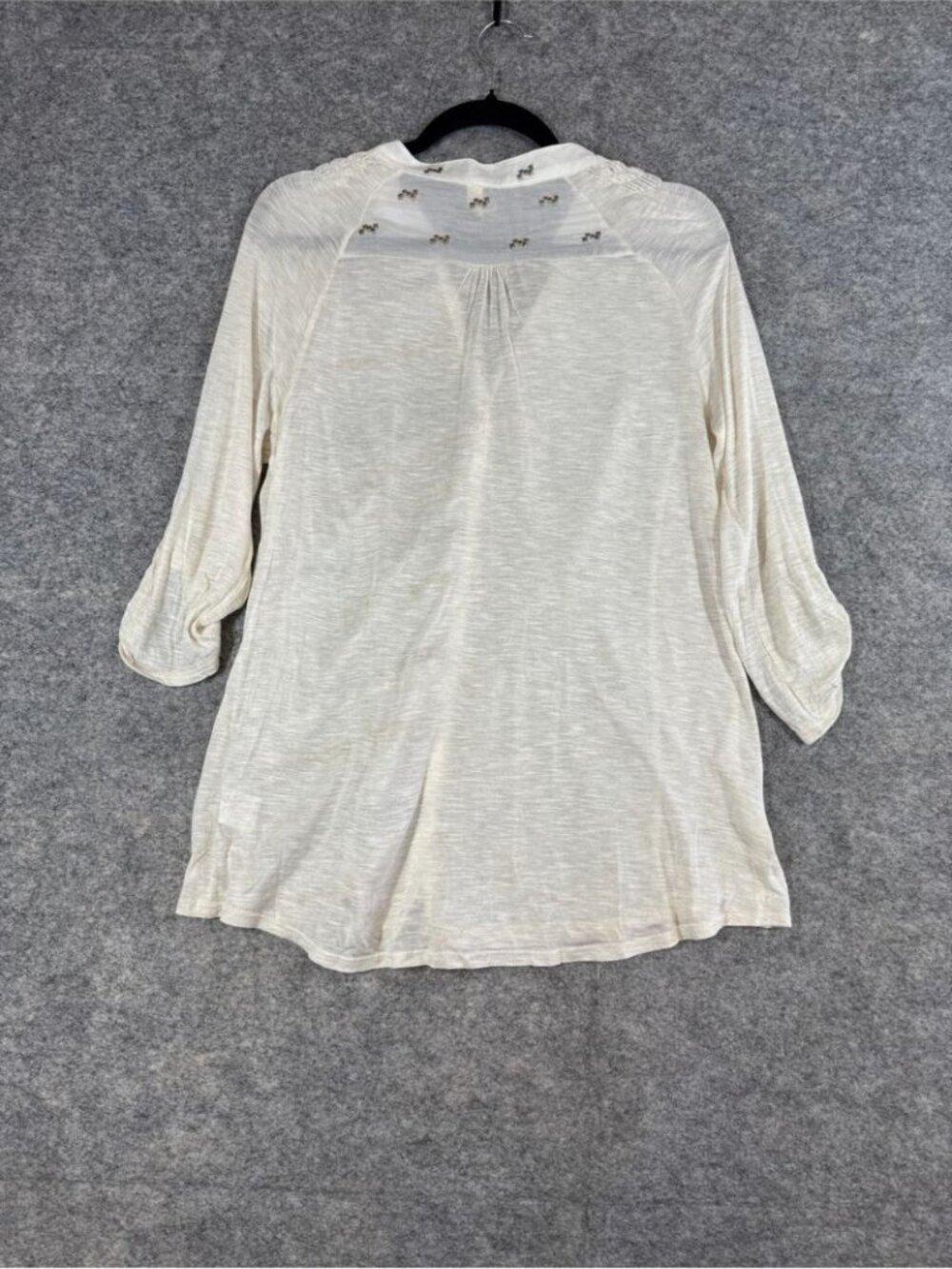 TINY Silk Blend Boho Embroidered Top Large Festival Blouse Western Casual Chic - Picture 14 of 16